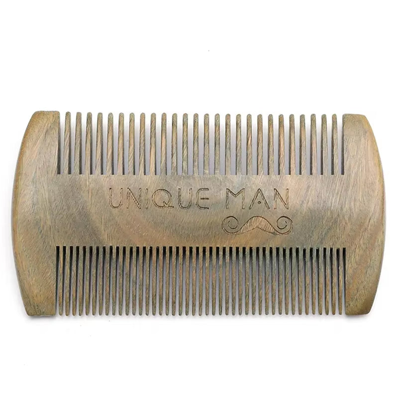 Beard Comb Kit Barba for Men Portable Pocket Wooden Comb with PU Leather Case Beard Brush Care for Men'S Beard Hair Peine Barba