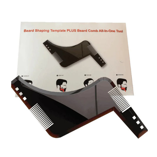 1PC Men Beard Styling Template Stencil Beard Comb for Men Lightweight and Flexible Fits All-In-One Tool Beard Shaping Tool