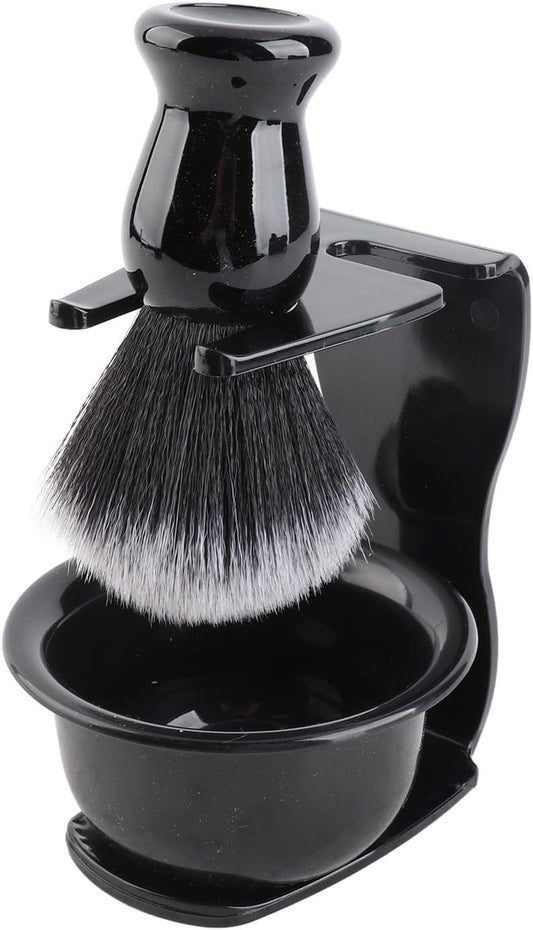 3-in-1 Shaving Set with Brush, Soap Holder, and Stand - Premium Wet Shaving Kit for Optimal Cream Lathering