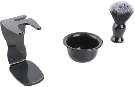 3-in-1 Shaving Set with Brush, Soap Holder, and Stand - Premium Wet Shaving Kit for Optimal Cream Lathering