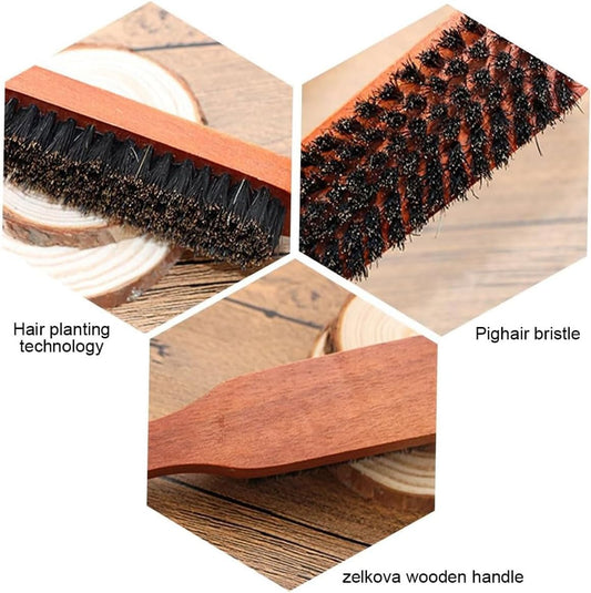 Brosse à Cheveux en Poils de Sanglier pour Hommes avec Tête Douce pour Barbe - Idéale pour Peigner et Favoriser la Croissance de la Barbe